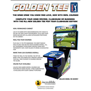 Incredible Technologies Standard Edition Golden Tee PGA Tour Clubhouse - Home Use