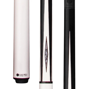 Lucasi Pinnacle Matte White/Black Pool Cue With Carbon Fiber Tech Shaft